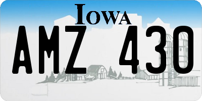 IA license plate AMZ430