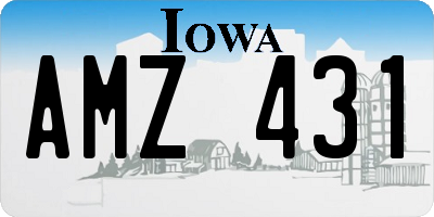 IA license plate AMZ431