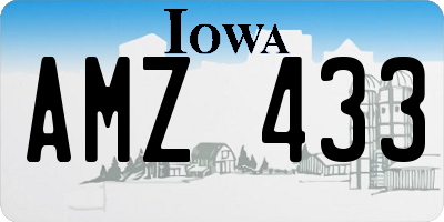 IA license plate AMZ433