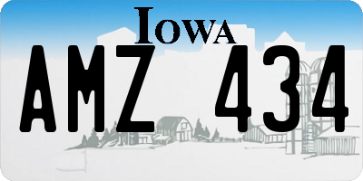 IA license plate AMZ434