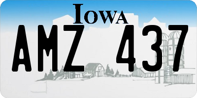 IA license plate AMZ437