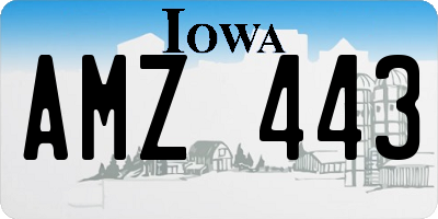 IA license plate AMZ443