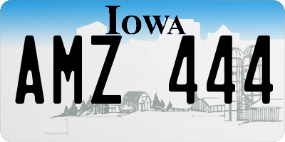 IA license plate AMZ444
