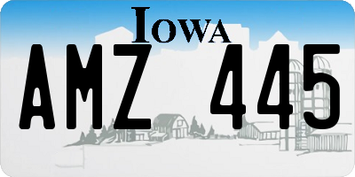 IA license plate AMZ445