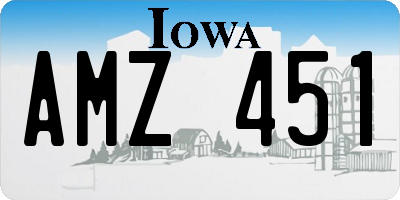 IA license plate AMZ451
