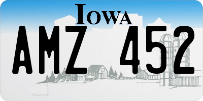 IA license plate AMZ452
