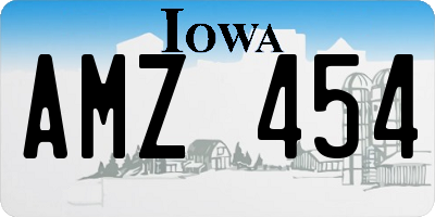 IA license plate AMZ454