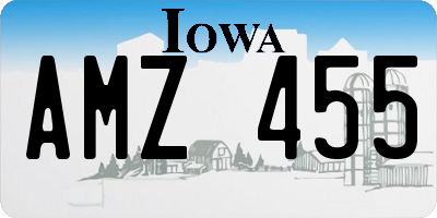 IA license plate AMZ455