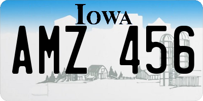 IA license plate AMZ456