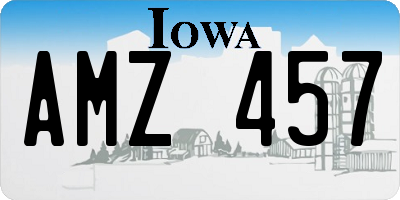 IA license plate AMZ457