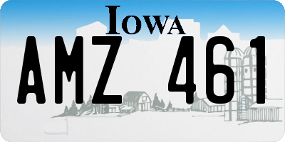 IA license plate AMZ461