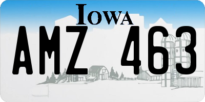 IA license plate AMZ463