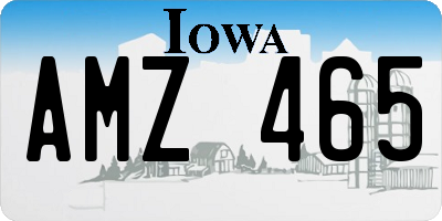 IA license plate AMZ465