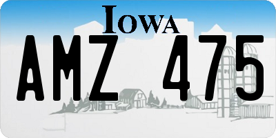 IA license plate AMZ475