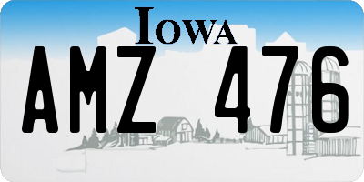 IA license plate AMZ476