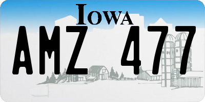 IA license plate AMZ477