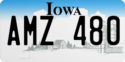IA license plate AMZ480