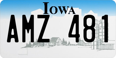 IA license plate AMZ481