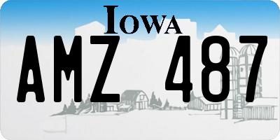 IA license plate AMZ487