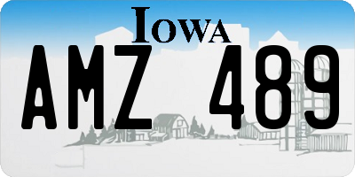 IA license plate AMZ489