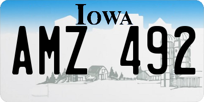 IA license plate AMZ492