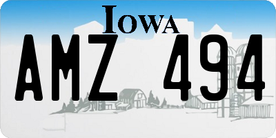 IA license plate AMZ494