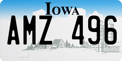 IA license plate AMZ496