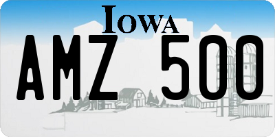 IA license plate AMZ500