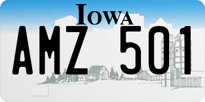 IA license plate AMZ501