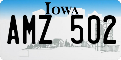IA license plate AMZ502