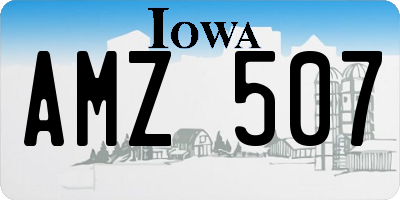 IA license plate AMZ507