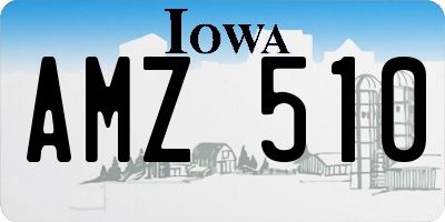 IA license plate AMZ510
