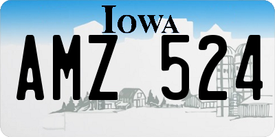 IA license plate AMZ524