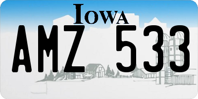IA license plate AMZ533