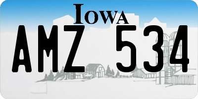 IA license plate AMZ534