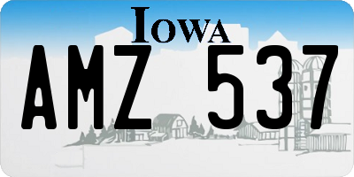 IA license plate AMZ537