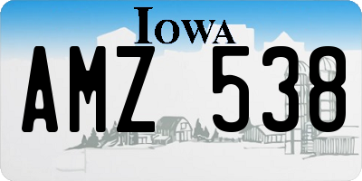 IA license plate AMZ538