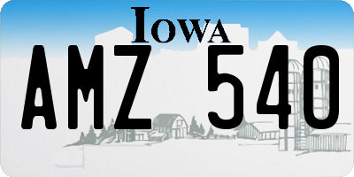 IA license plate AMZ540