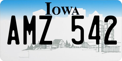 IA license plate AMZ542
