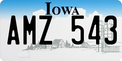 IA license plate AMZ543