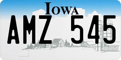 IA license plate AMZ545