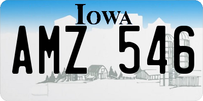 IA license plate AMZ546