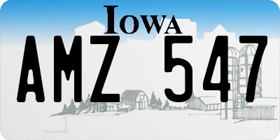 IA license plate AMZ547