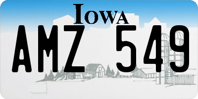 IA license plate AMZ549