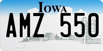 IA license plate AMZ550