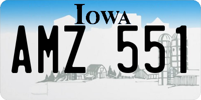 IA license plate AMZ551
