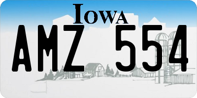 IA license plate AMZ554