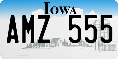 IA license plate AMZ555