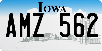 IA license plate AMZ562