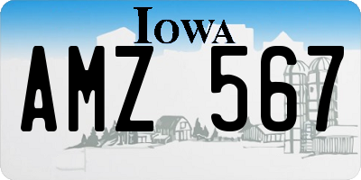 IA license plate AMZ567